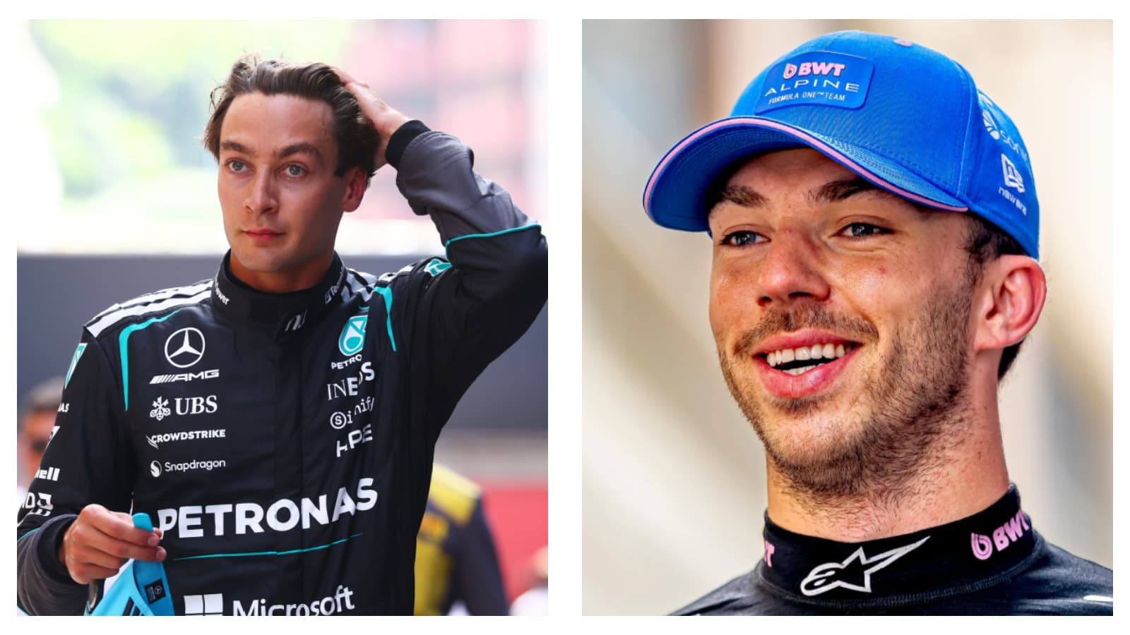 Mercedes' George Russell & Alpine's Pierre Gasly