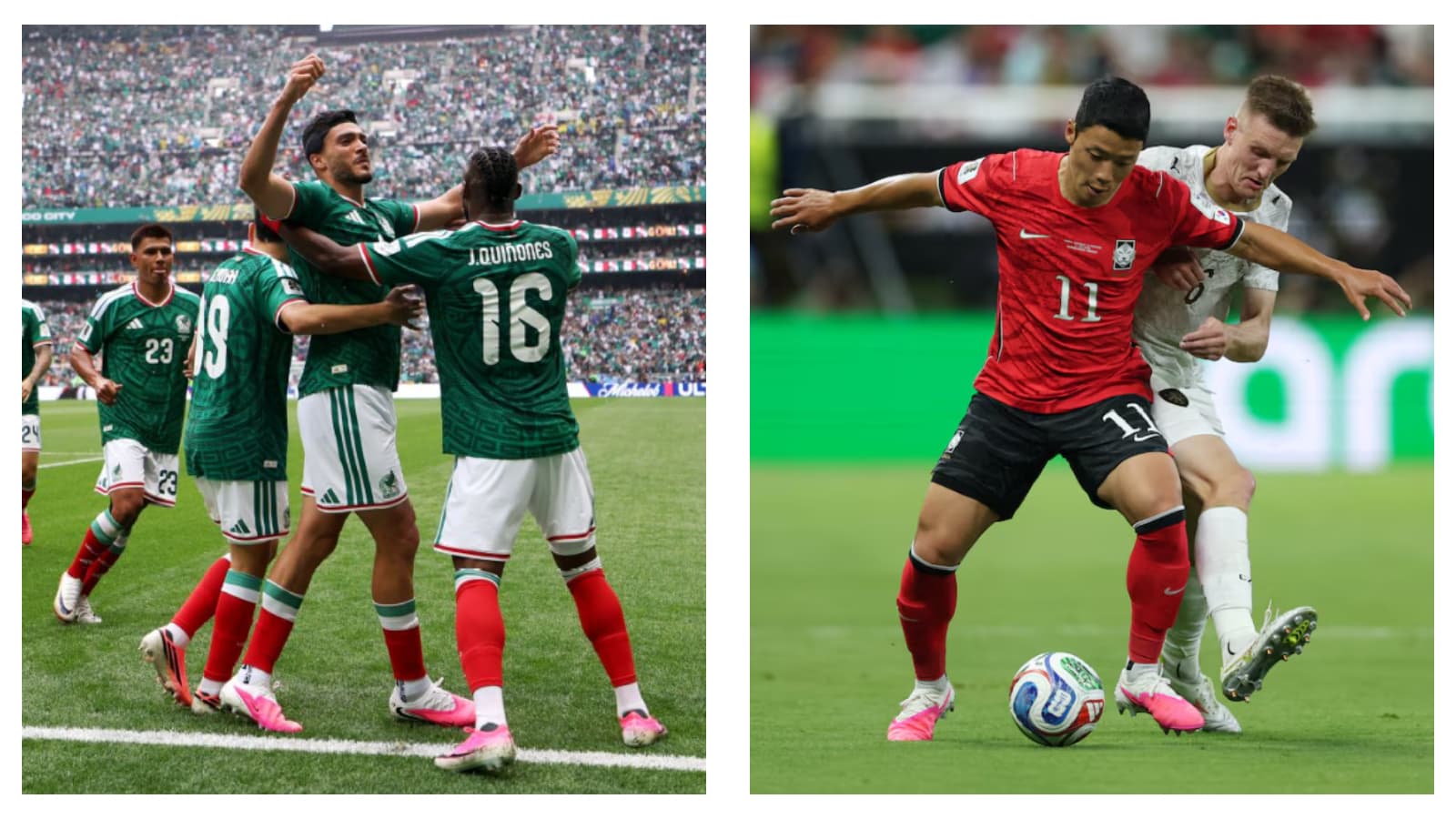 Mexico's Raul Jimenez & South Korea's Hwang Hee-chan