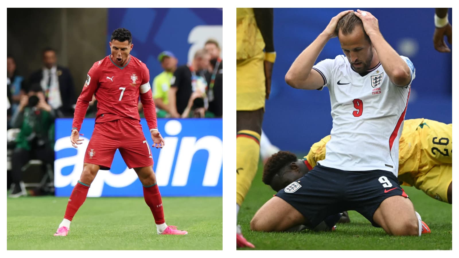 Portugal's Cristiano Ronaldo & England's Harry Kane