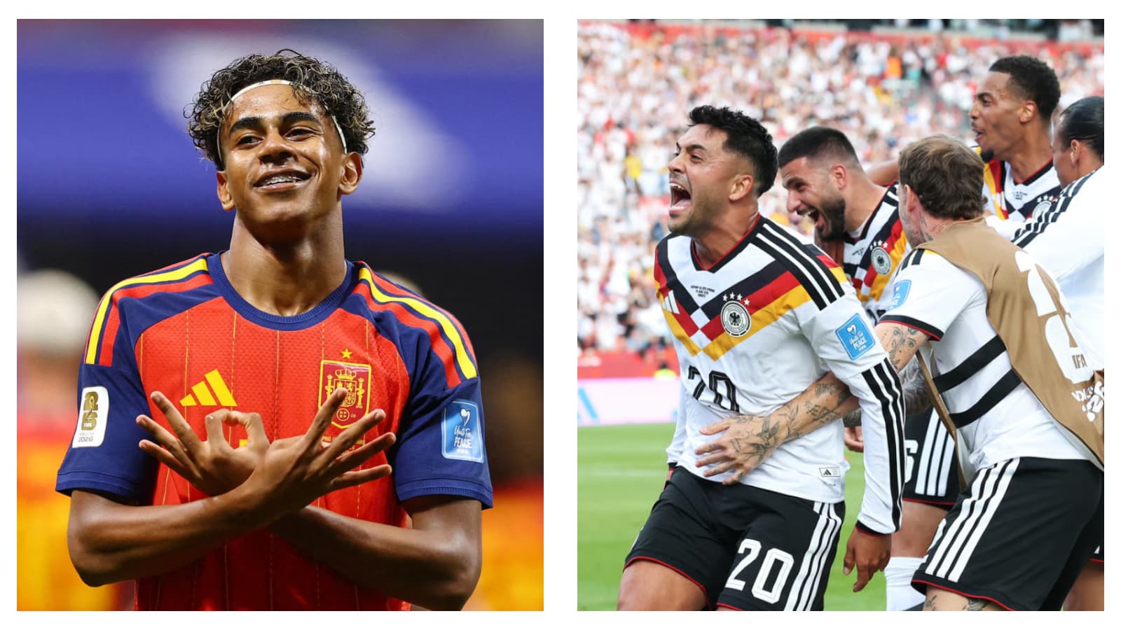 Spain's Lamine Yamal & Germany's Deniz Undav