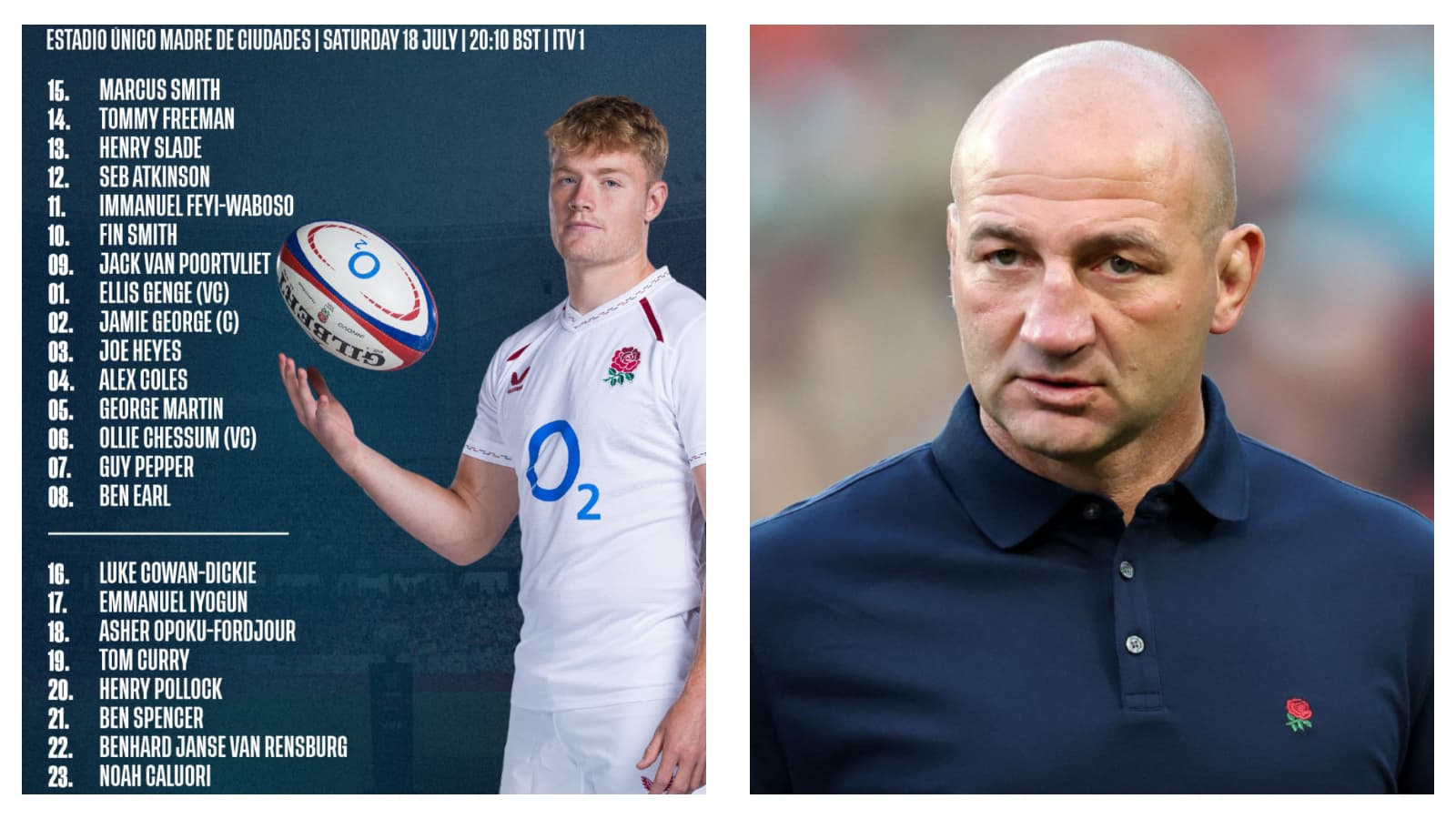 England squad vs Argentina and head coach Steve Borthwick