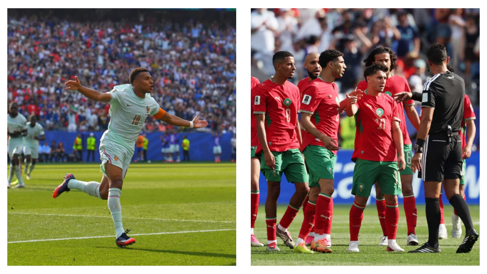 France striker Kylian Mbappe and the Morocco national team