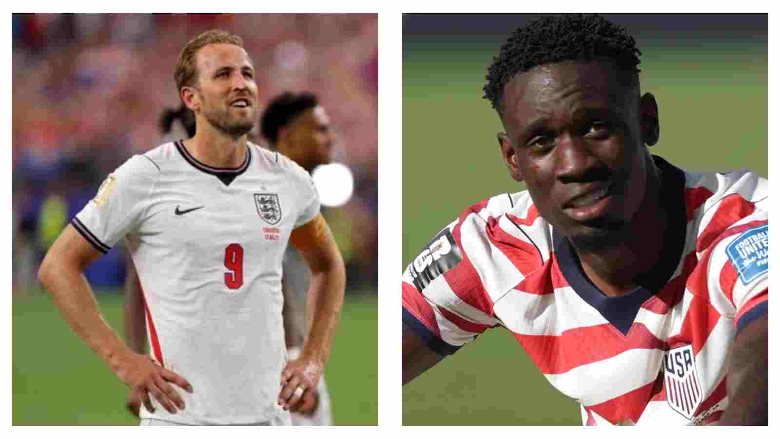 Harry Kane England and Folarin Balogun USA