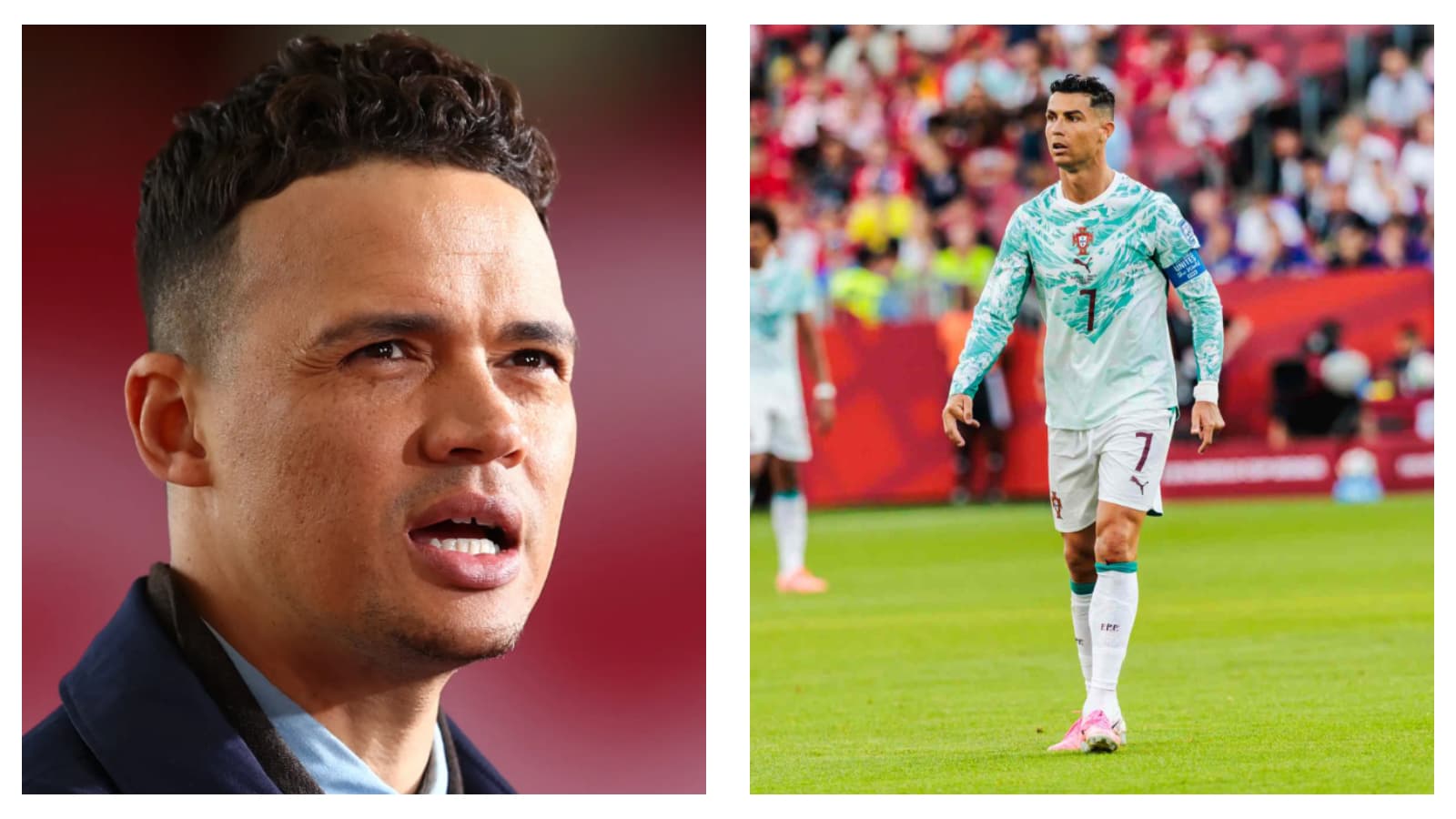 Jermaine Jenas and Portugal's Cristiano Ronaldo