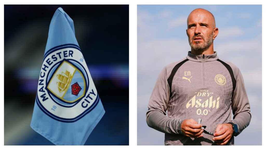 Manchester City new head coach Enzo Maresca speaks to the press