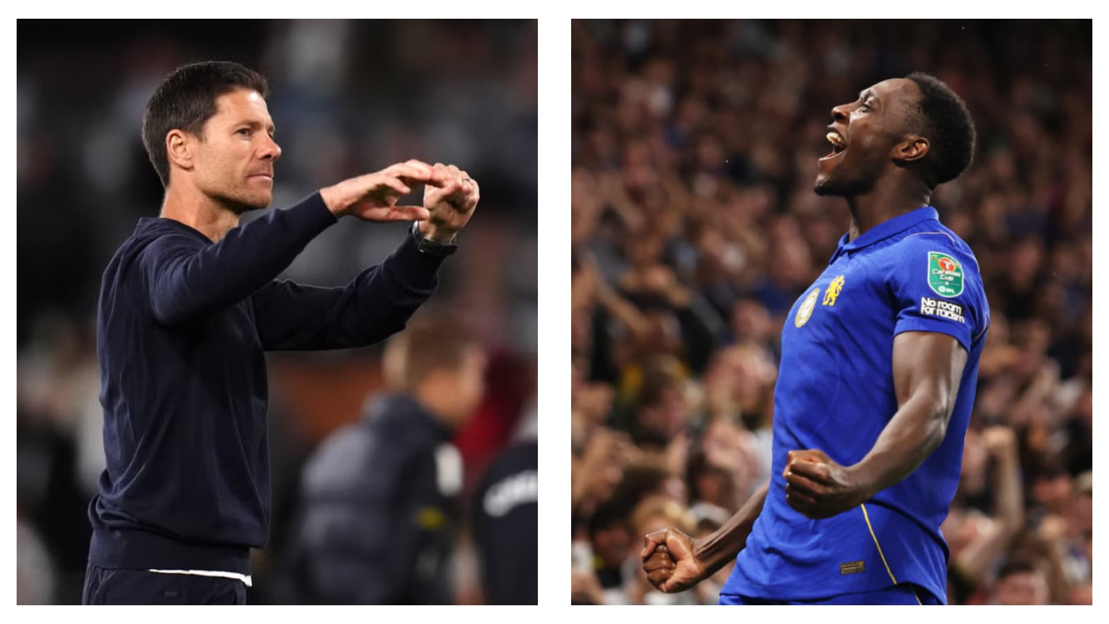 Manager Xabi Alonso and goalscorer Danny Welbeck in Chelsea's win over Luton