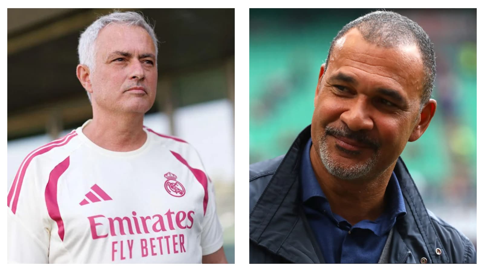 Real Madrid manager Jose Mourinho and Ruud Gullit