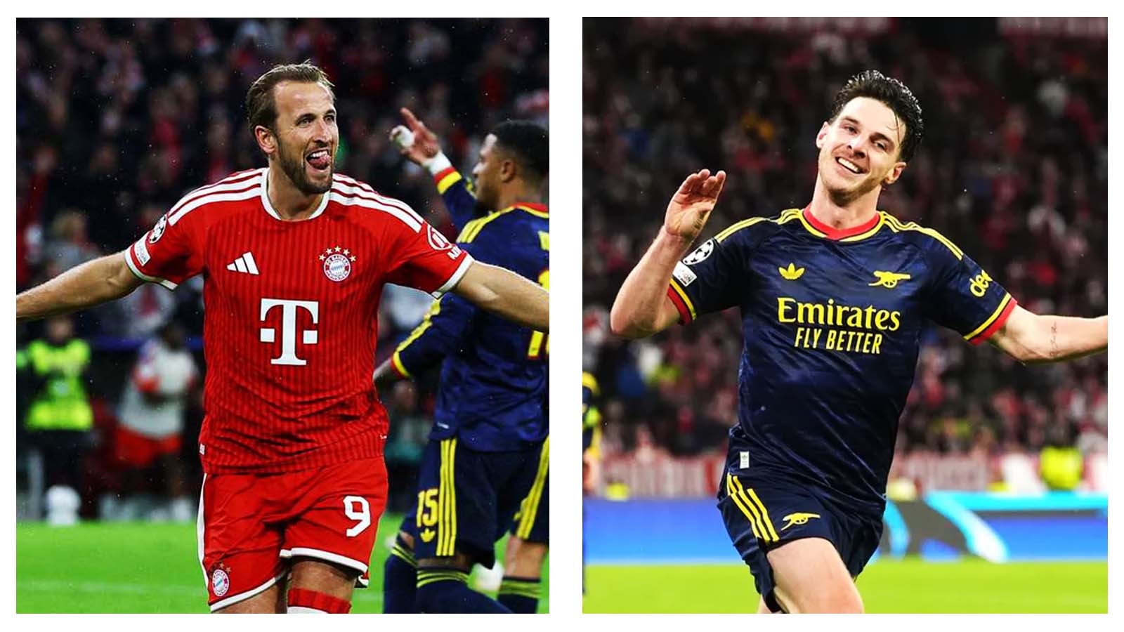 Harry Kane, Bayern Munich and Declan Rice, Arsenal